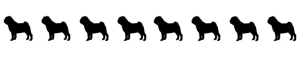 Dog Silhouettes Background Pug