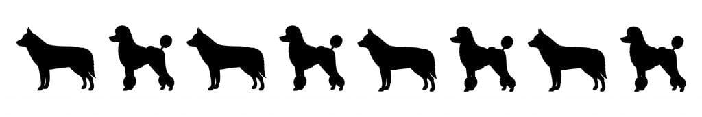 HR Husky Poodle Silhouettes
