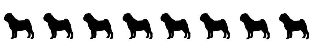 Pug Dog Silhouettes
